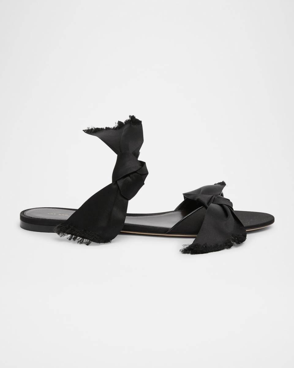 Vika Silk Knot Flat Slide Sandals